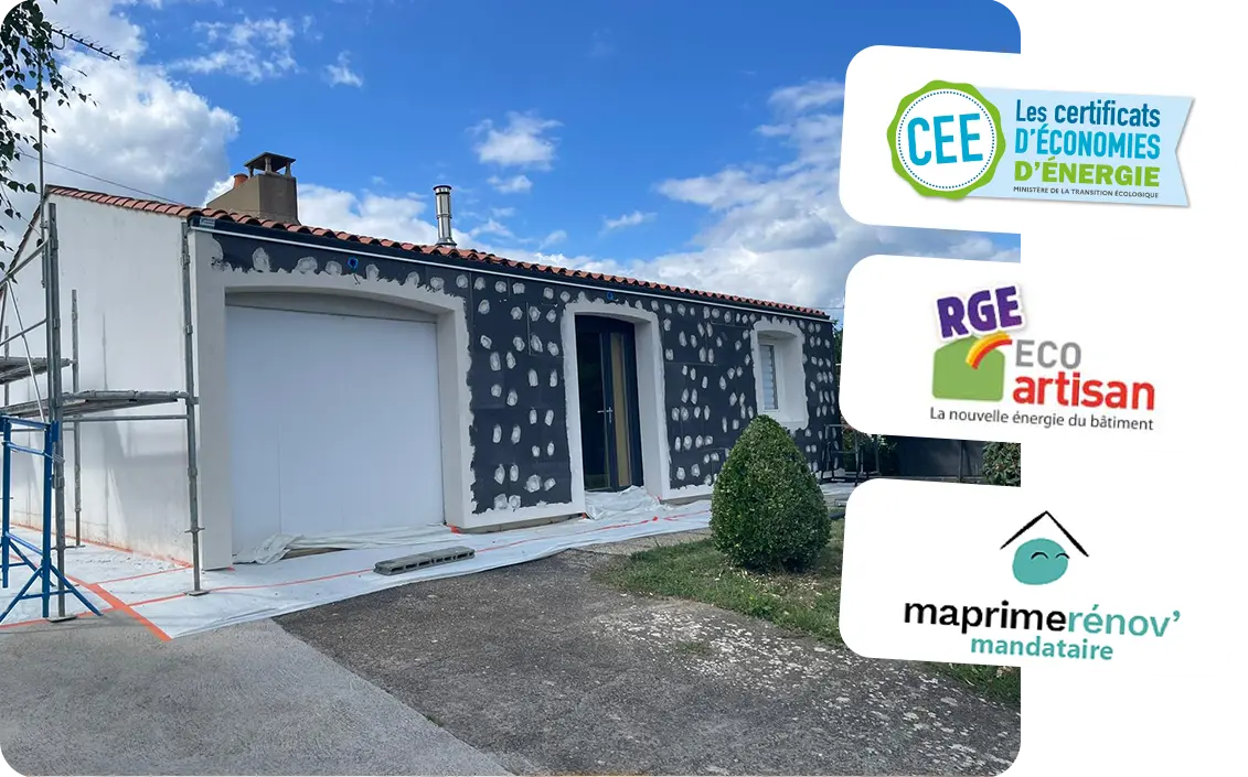 Isolation par l'extérieur avec la certification RGE, CCE et ma prime Renov
