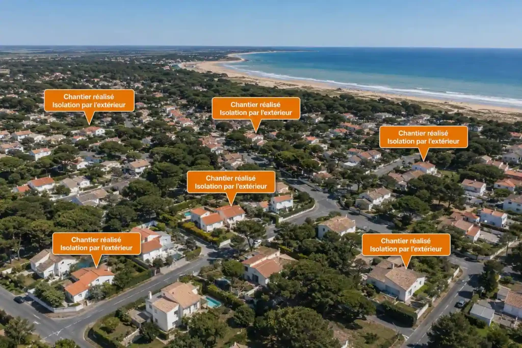 Isolation par l'extérieur La Tranche Sur Mer chantier