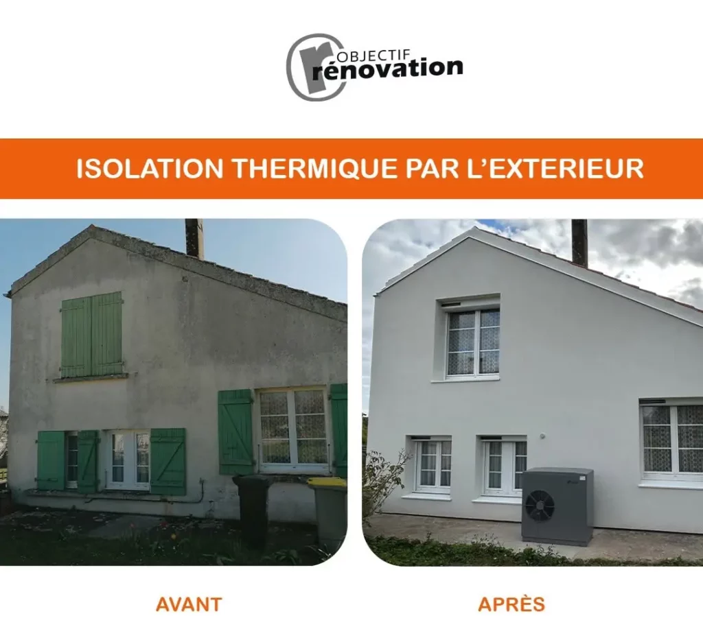 avant après Isolation par l'extérieur Talmont Saint Hilaire